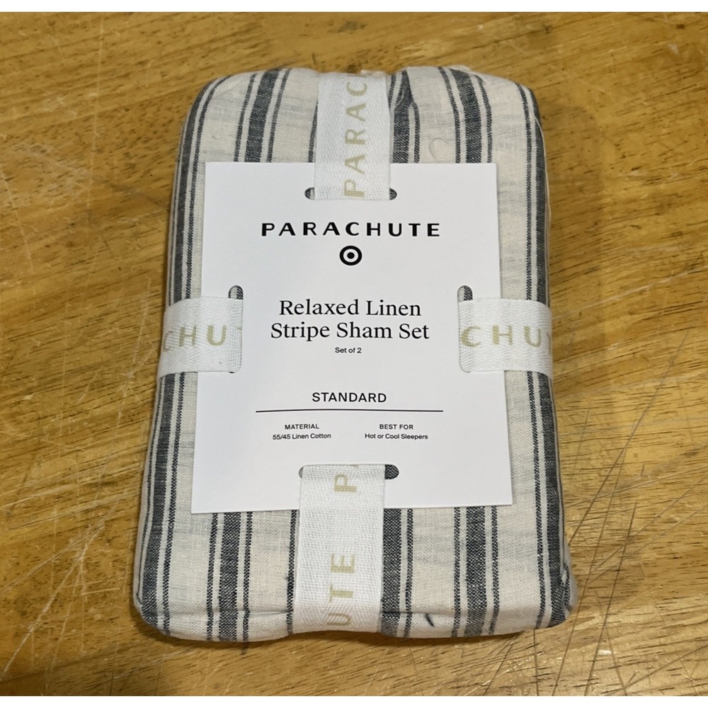 Parachute Relaxed Linen Stripe Sham Set Cove & Parchment Beach